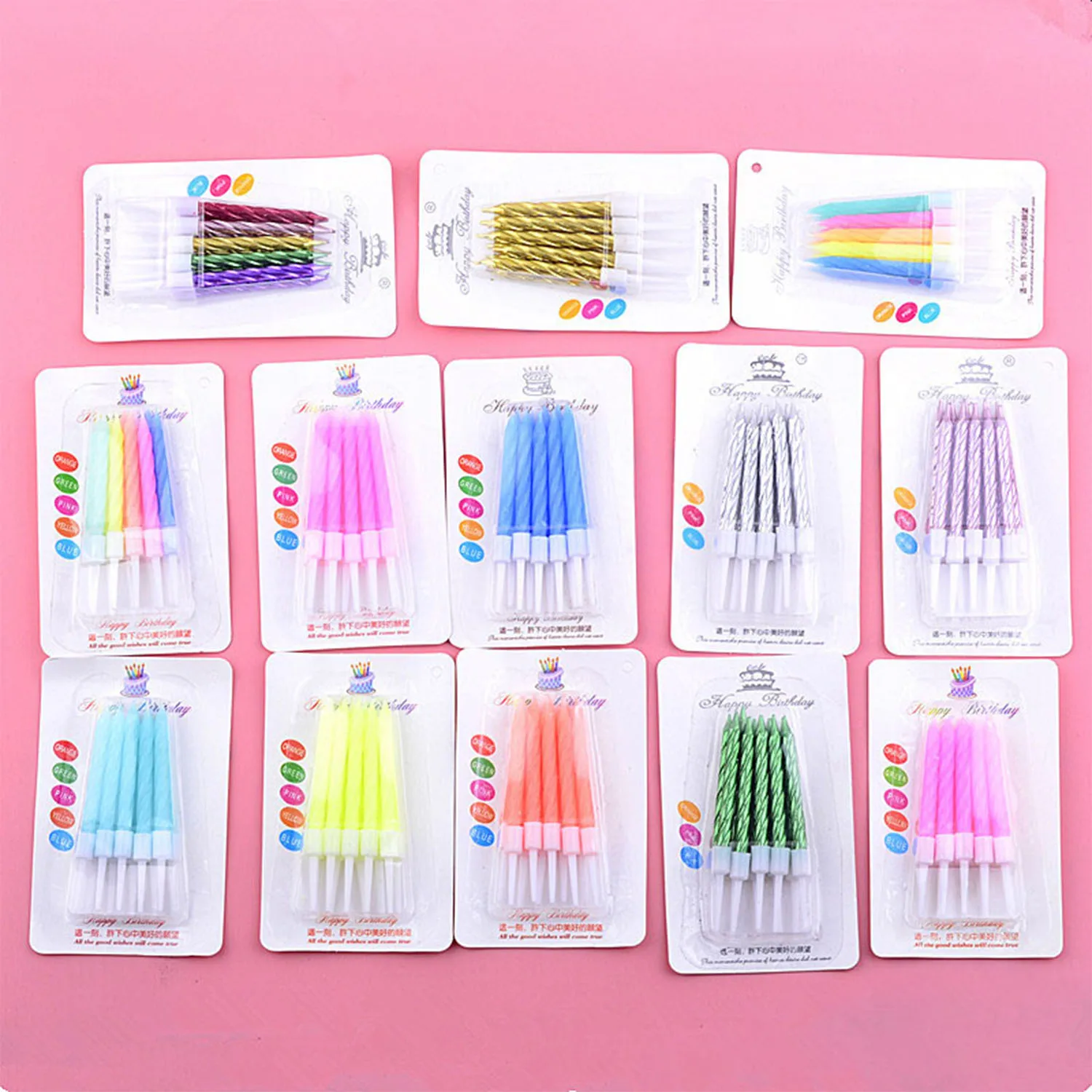 10 PCS Birthday Thread Candle Children's Creative Baking Party Cake Decoration  Digital Colorful Pencil