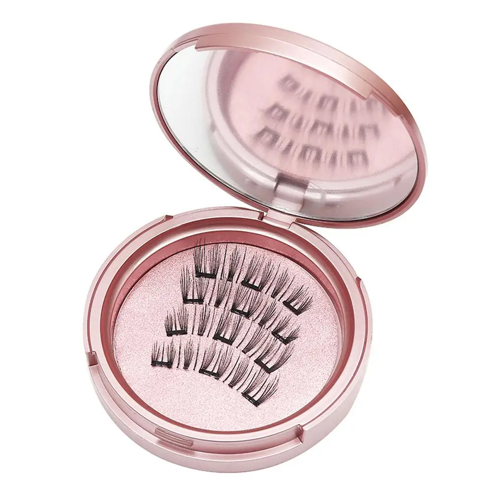 2 Pairs/Box 3D 5 Magnet Magnetic False Eyelashes Reusable Artificial Faux Mink Handmade No Needed Glue Waterproof Lashes