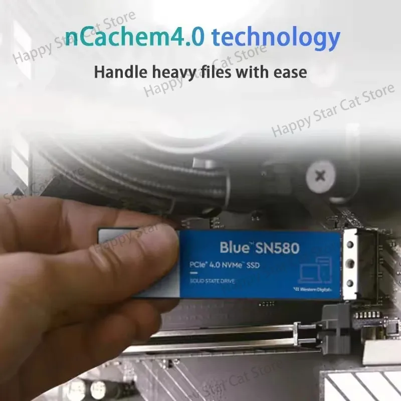 Original FOR WD SSD SN580 NVMe Blue 2TB 1TB 500GB PCIe 4.0 * 4 M.2 2280 Internal Solid State Drive For Laptops PC