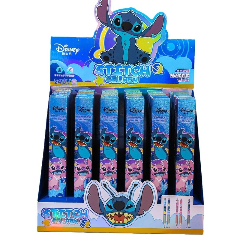 4/24pcs Disney Stitch Gel Pen Cute Colorful Lilo 0.5 Black Signature Pen Boxed Student Stationery Gift