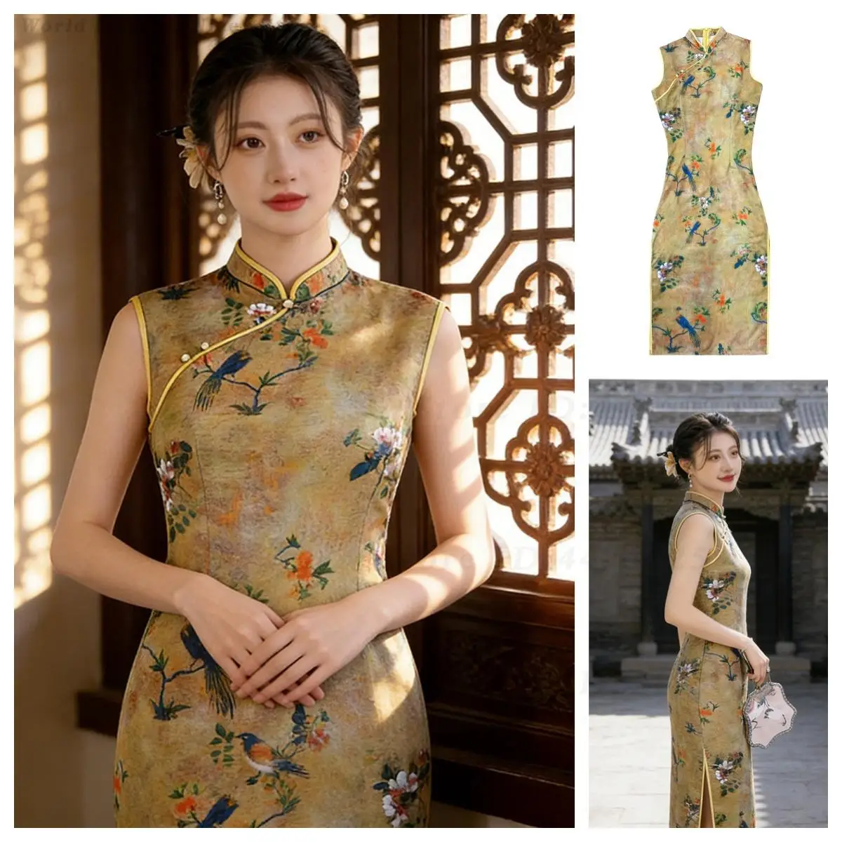 2026 New Summer Sleeveless Long Modified Qipao Old Shanghai Retro Chinese Style Elegant Young Ladies Daily Cheongsam Dress