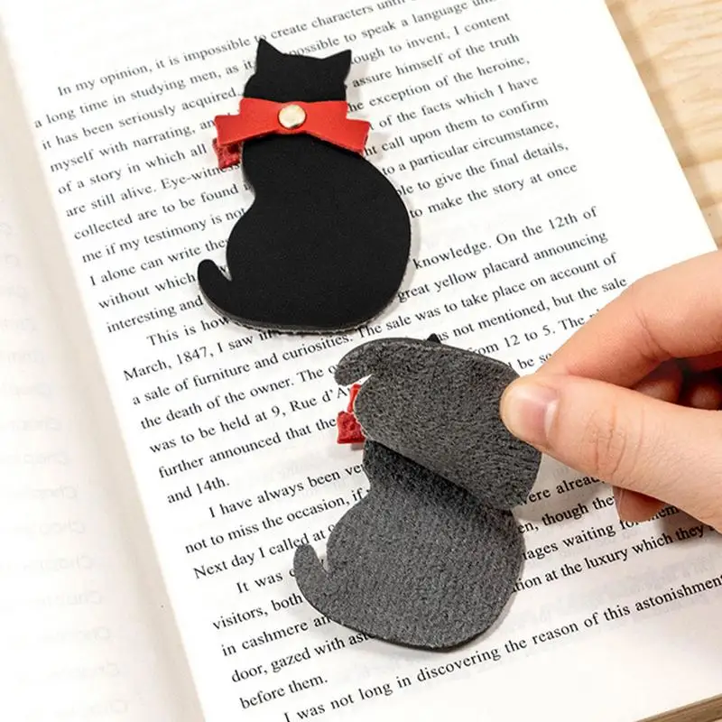 Segnalibro in pelle segnalibro creativo a forma di gatto accessorio per la lettura pennarello per pagine di libri divertenti supporto flessibile per pagine di libri con forte