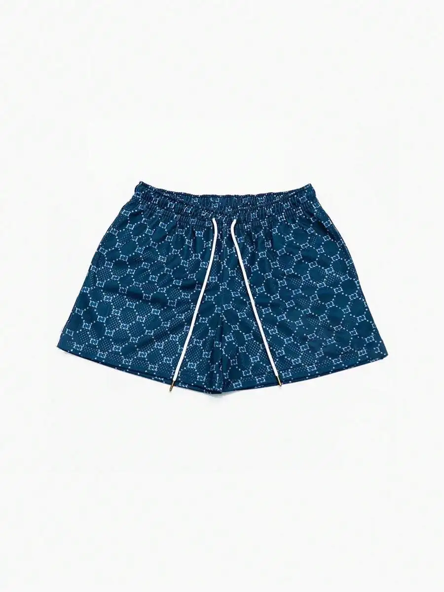

Mens Geometric Print Casual Shorts With Drawstring Waist