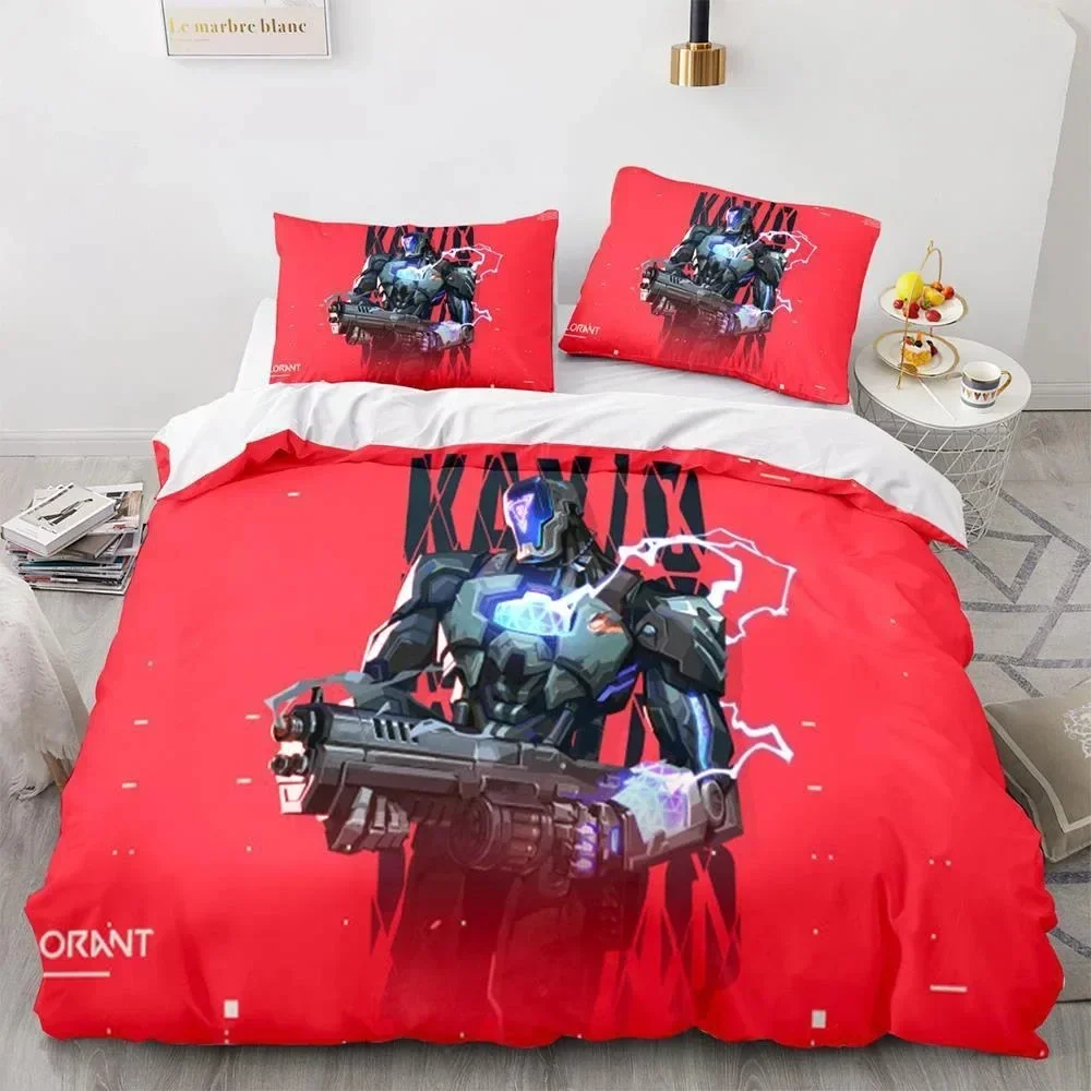 Game Valorant Neon Supplies Set Duvet Cover Set Bedding Sets For Adults Bed With Pillowcases No Filling Luxury Birthday Gifts