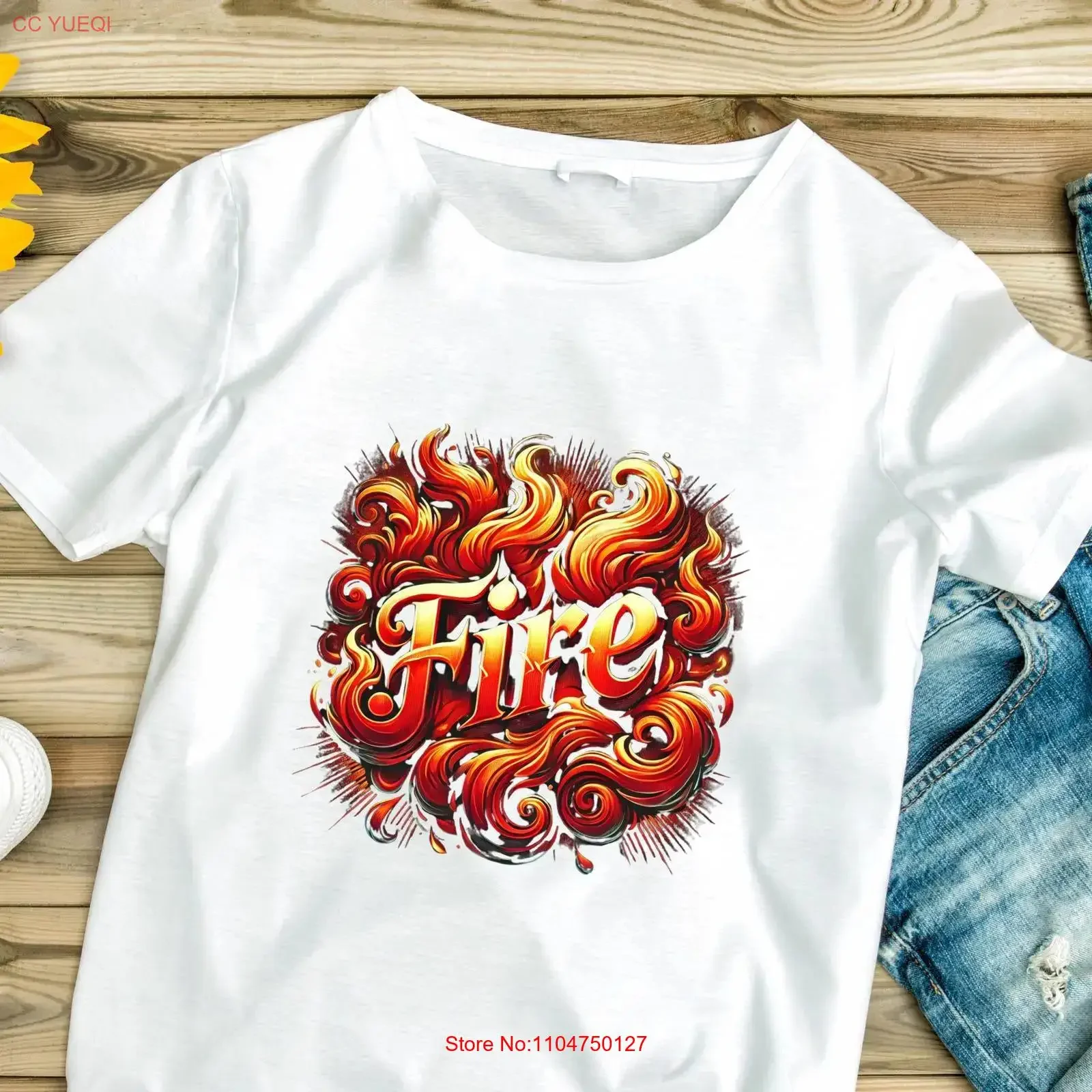Flame Design T Shirt Fire Typography Hot Blaze Red Burnt Bright Heat Illustration Smoke Fiery vintage Washed Soft Unisex