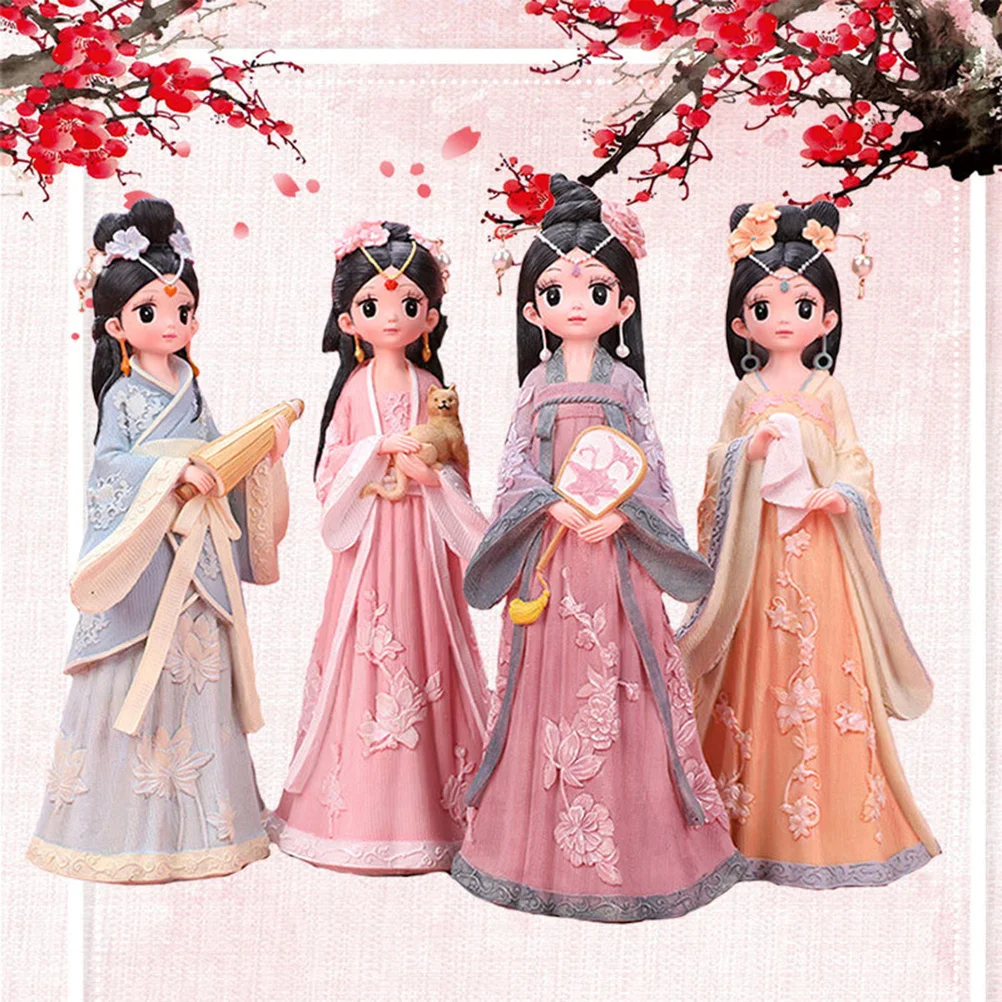 

Resin Han Chinese Clothing Adornment Medium Pink Decorative Desktop Resin Craft Gift Home Office Ornament