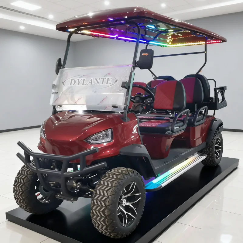 

Новая 4-местная электрическая тележка для гольфа премиум-класса с независимой подвеской MacPherson, 4/5 кВт, аккумулятор для 6 человек, 72 В, мини-электрическая тележка для гольфа для взрослых