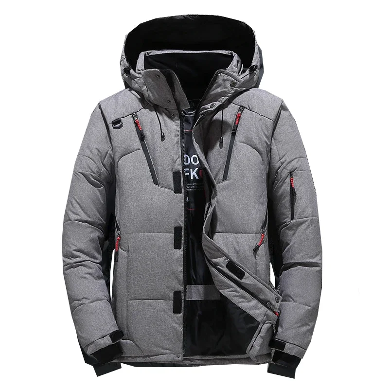 White Duck Mens Coat Thick Down Jacket Snow Parkas Male Warm Hooded Windproof Winter Down Jacket Outerwear Mens Windbreakers