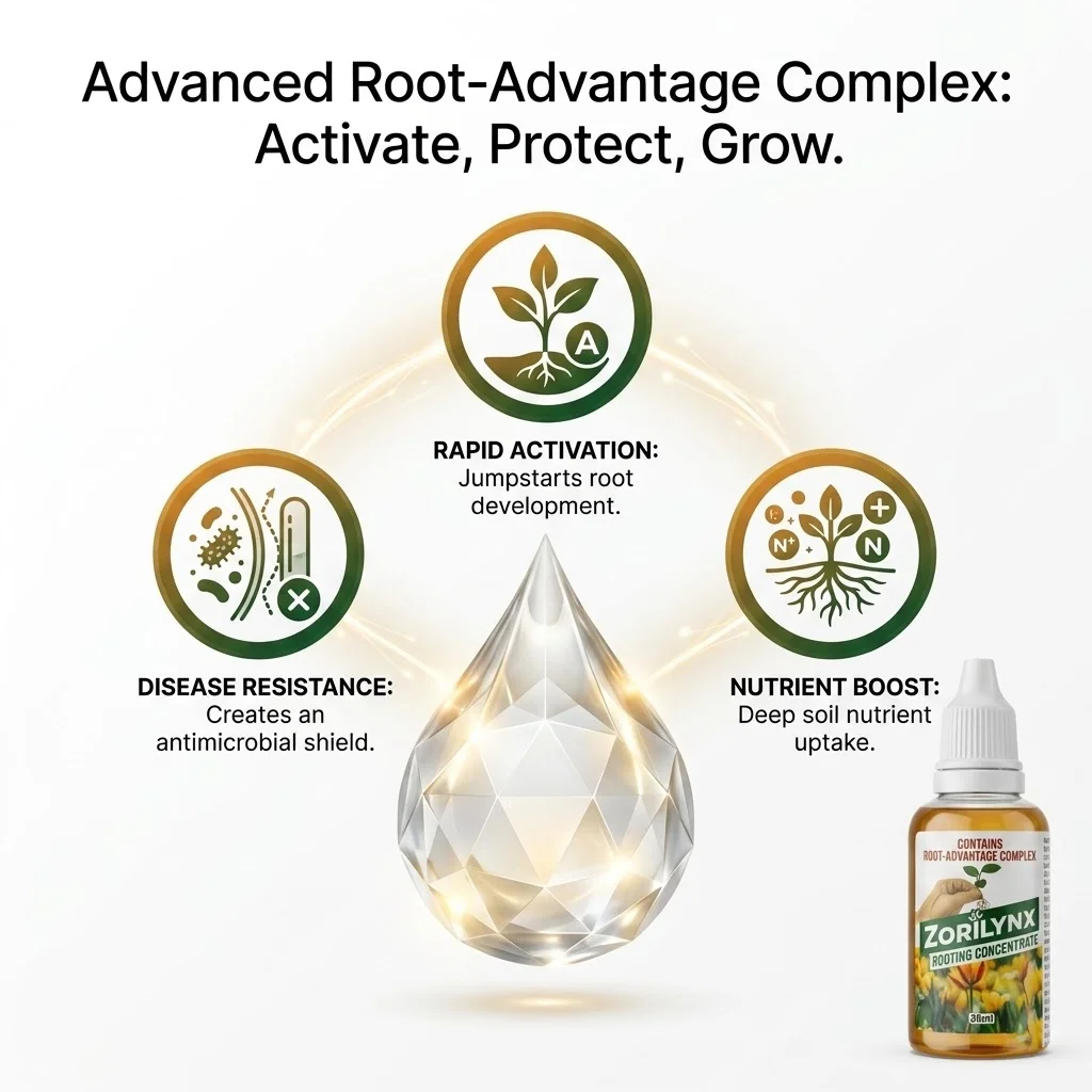 Professional Rooting Stimulator ZORILYNX 35ml Rooting Concentrate, Rapid Root Growth Solution for Flowers and Garden Plants