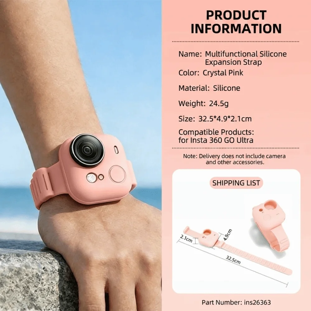 Shockproof Sports Camera Protective Case Silicone Multi-color Wristband Lightweight Adjustable for Insta360 GO Ultra