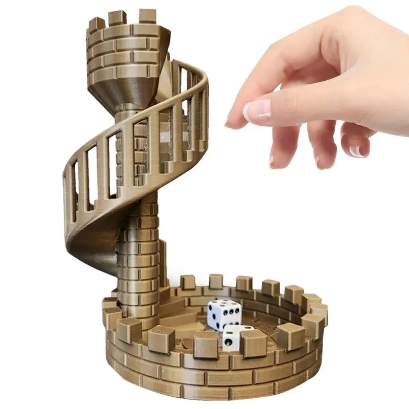 Dice Tower Desktop Decorations Dice Castle Tower Sun Resin Castle Sieve Tower Ornaments Game Desktop Decorations Dice Castle Tow