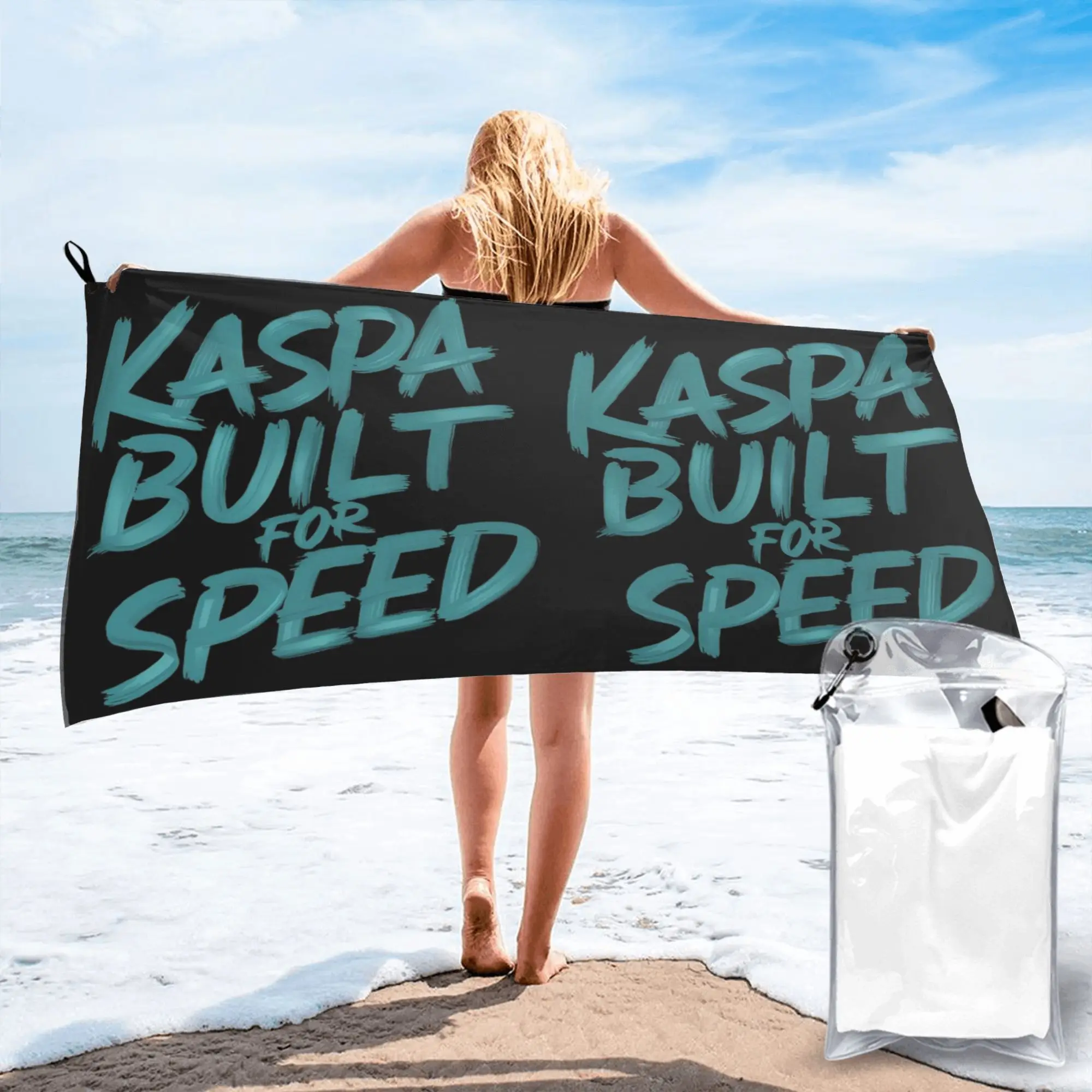 Kaspa Blockchain Innovative and Secure Beach Towel Soft Microfiber Quick Dry Absorbent Quick Towels For Swimming