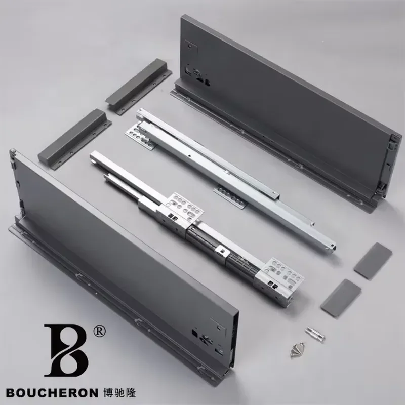 231mm Full Extension Ultra Thin Soft Close Drawer Slides Metal Box Slide for Kitchen Cabinet Furniture Hardware