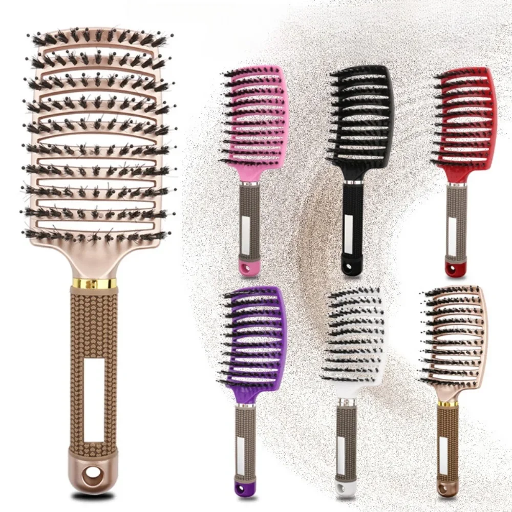 Hair Brush Scalp Massage Comb Hairbrush Bristle Nylon Women Wet Curly Detangle Hair Brush for Salon Hairdressing Styling Tools