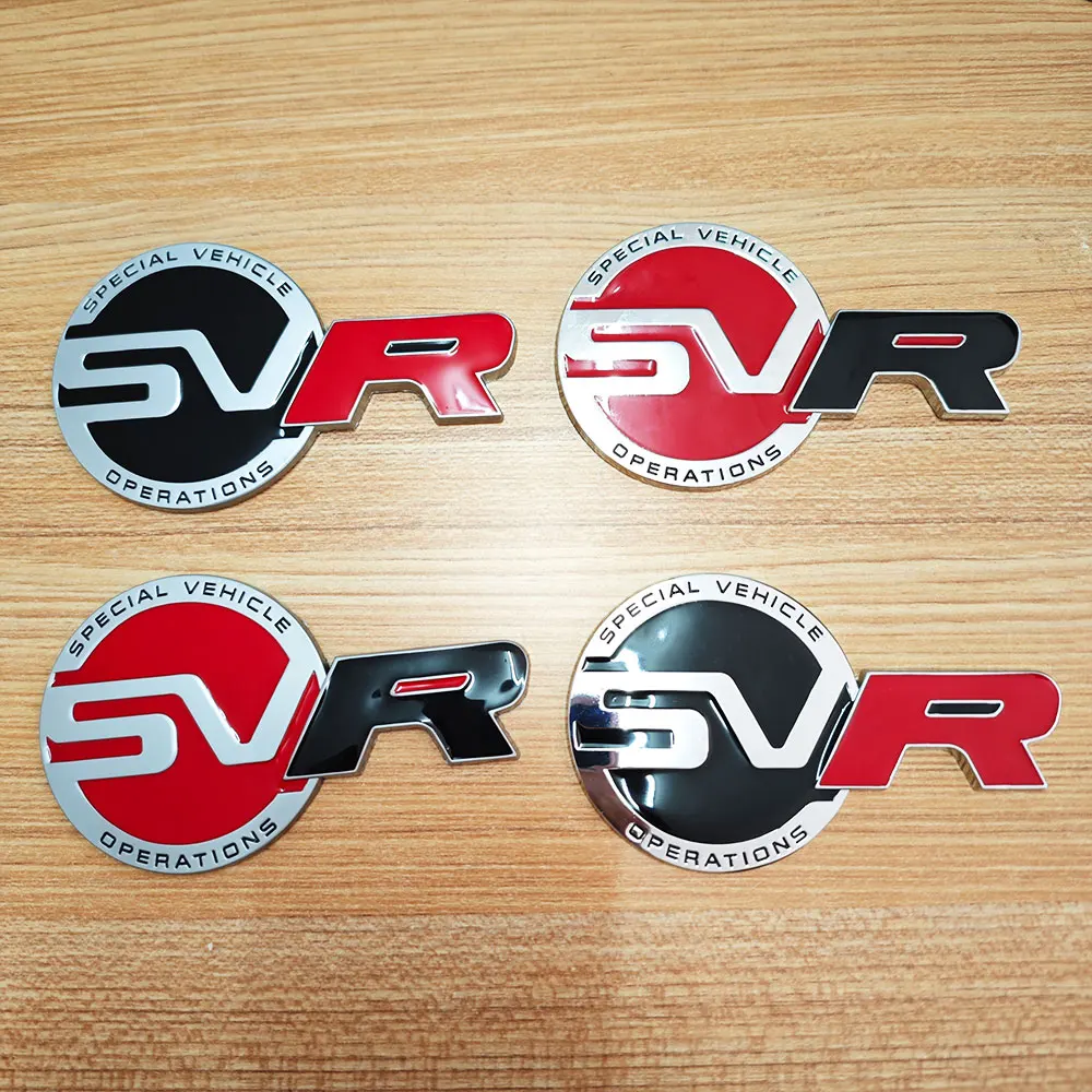 3D Metal Logo SVR Emblem Car Rear Trunk Sticker Front Grille Badge For Land Range Rover Discovery Defender EVOQUE Accessories