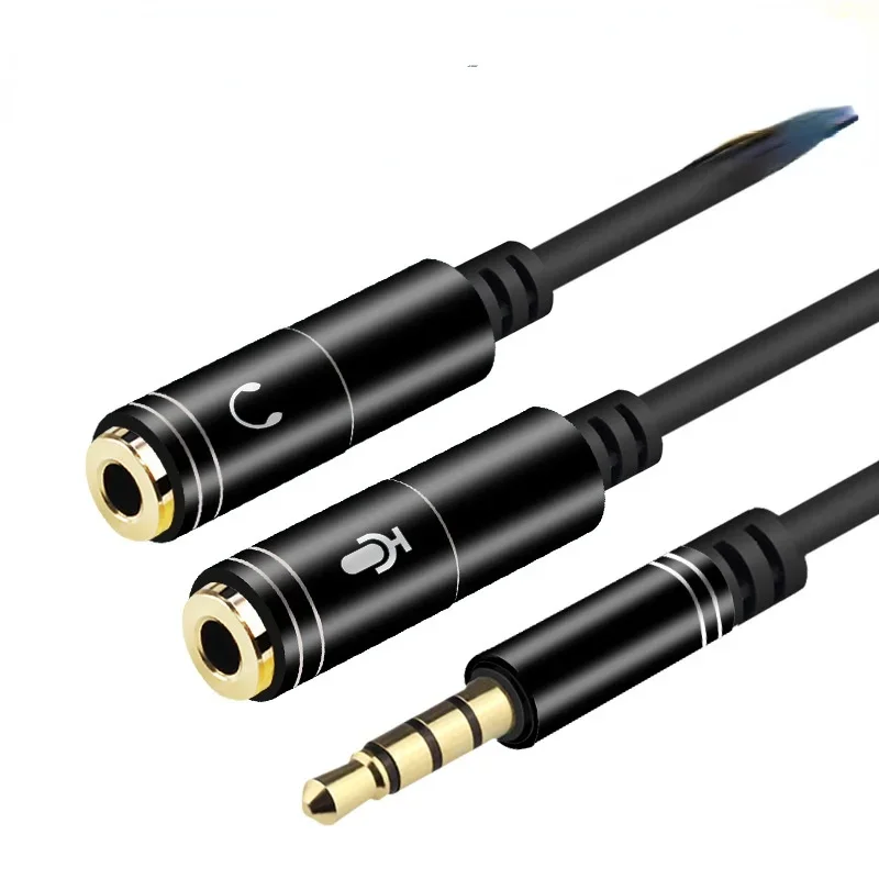 Adapter słuchawkowy mikrofon słuchawkowy Y kabel splittera 3.5mm AUX Stereo Audio męski na 2 żeńskie oddzielne mikrofon Audio wtyczki