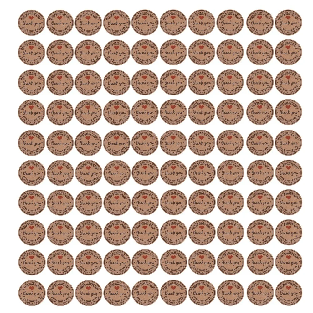 100pcs Price Tag Brown Handmade Hang Label Round Shape With String Gift Tags Kraft Paper Tags Home Made Crafts