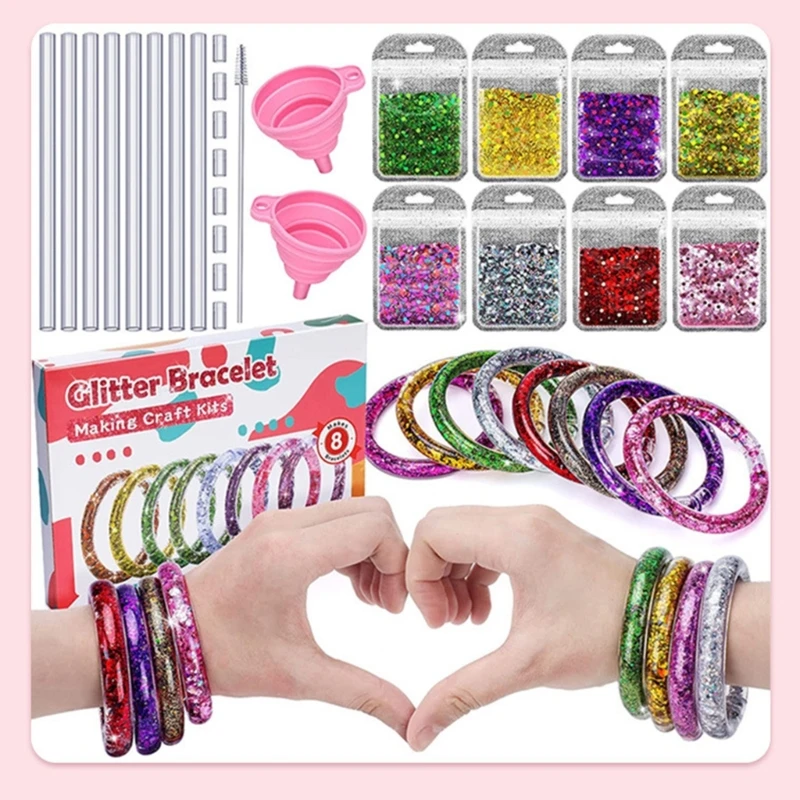 DIY Sparkling Bracelet Kits for Girls Creative Craft Wristlet Set Party Props