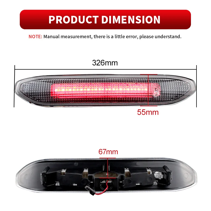 1PC Clear/Black Lens LED High Level Brake Light For Land Rover Freelander 2 LR2 2006-2014 Rear High Level 3rd Third Brake Light