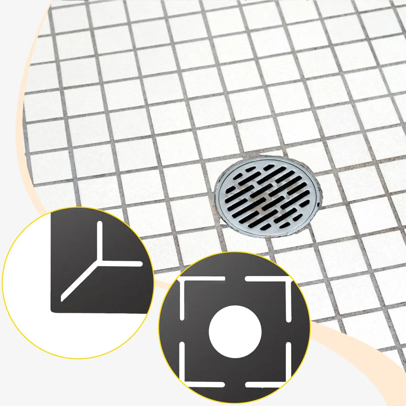 Durable Tile Measurement Locator Floor Drain Measuring Ruler Carbon Steel Tool for Professional Tile Cuts