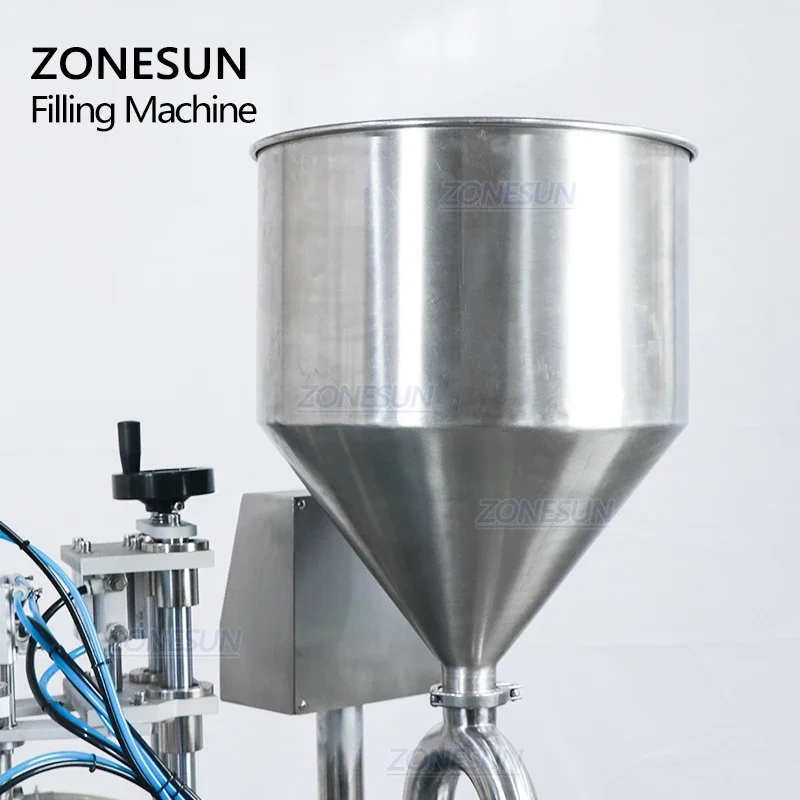 ZONESUN Custom Full Automatic Cream Paste Beverage Juice Bottle Vial Filling And Capping Machine for Cosmetic