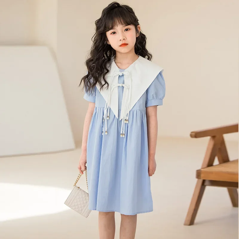 

2023 Kids Summer Party Dress for Girl Casual Baby Clothes Children's Clothing Princess Dress 6 To 15 Years Old Dignified Dress