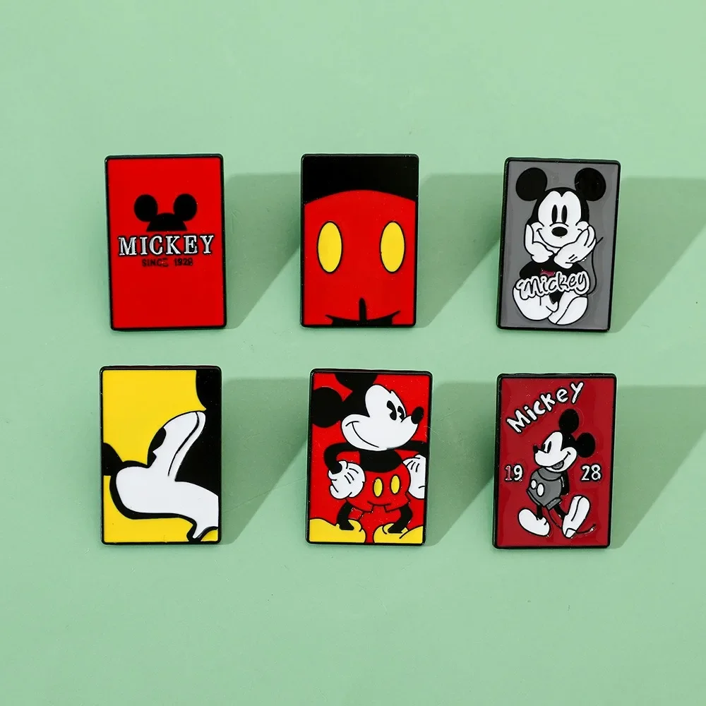 Disney Cute Anime Peripheral Originality Individuality Mickey Metal Badge Brooch Backpack Clothes Accessory Collect Toys Gift