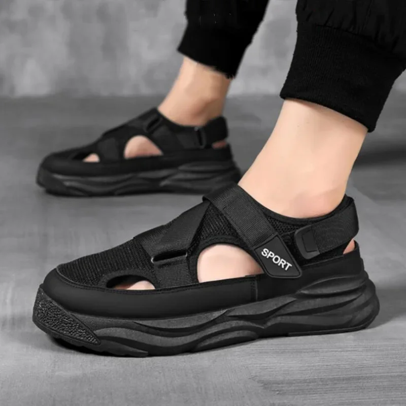 

Сандалии мужские для летней уличной одежды, спортивные, противоскользящие и износостойкие, офисные мужские уличные пляжные тапочки для прогулок по воде.