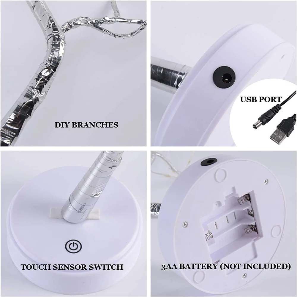 Светящаяся лампа с дистанционным управлением в виде сказочного духа, искусственное дерево 108, искусственное ночное освещение «сделай сам» для