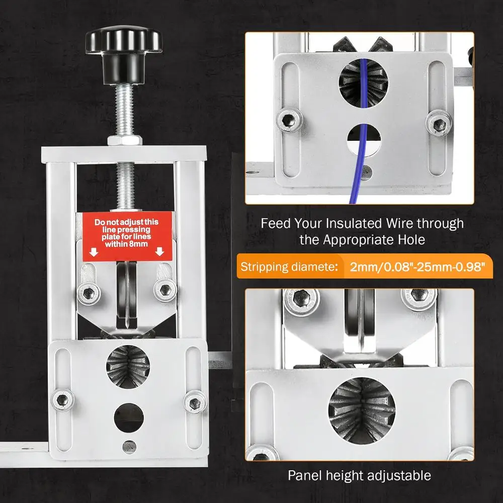 แบบพกพาคู่มือเครื่องตัดสายไฟกรอบอลูมิเนียมไฟฟ้า Peeler ทองแดงรีไซเคิลเครื่องมือ 2-25 มม
