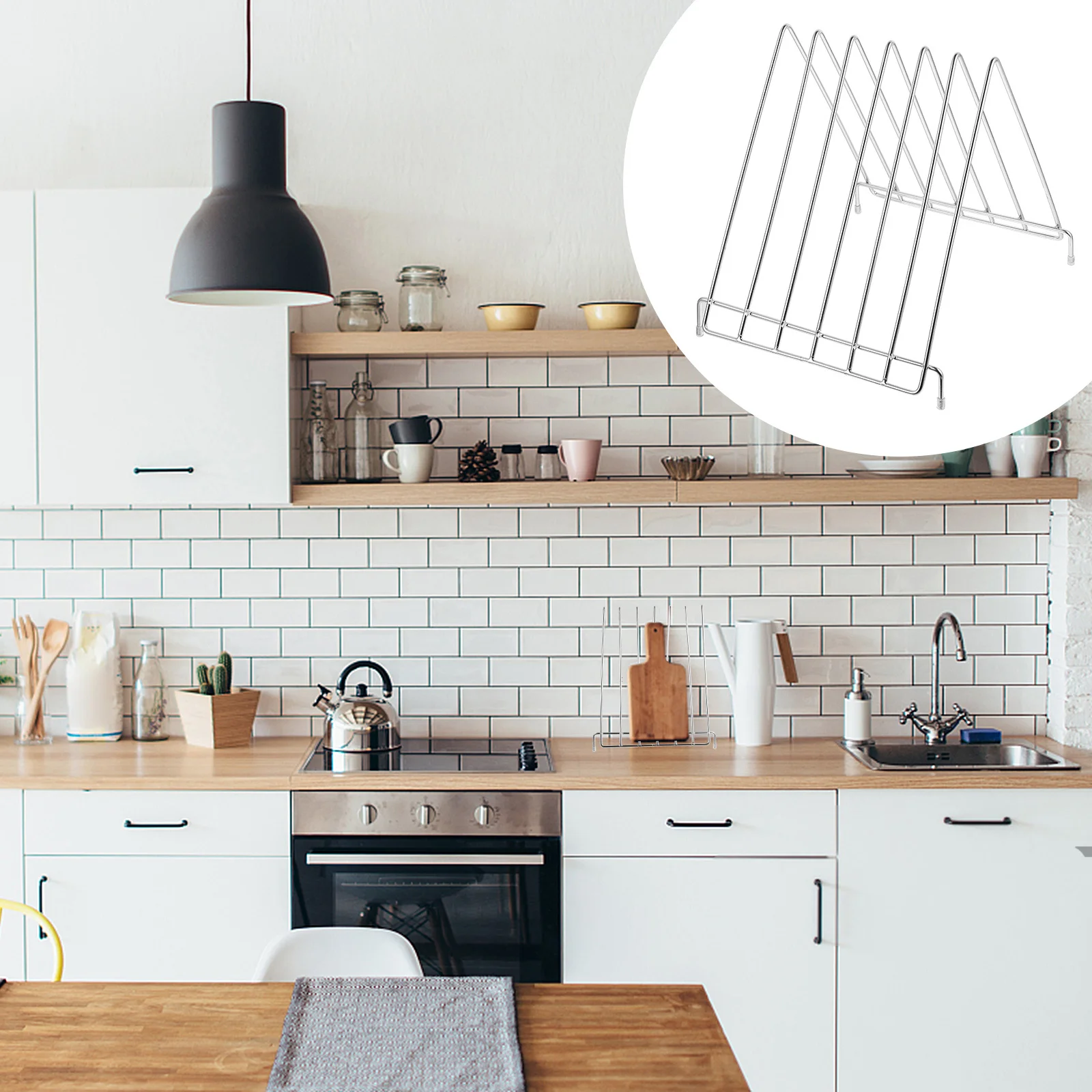 

1 pc Stainless Steel Cutting Board Rack Rust-Proof Wear-Resistant Nonslip Kitchen Storage Shelf Drainage Stand For