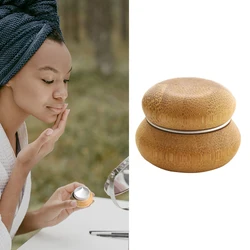 Natural Wooden Cosmetic Container Cream Mask Jar Makeup Skincare Container Refillable Mini Lotion Jar Empty Cosmetic Container