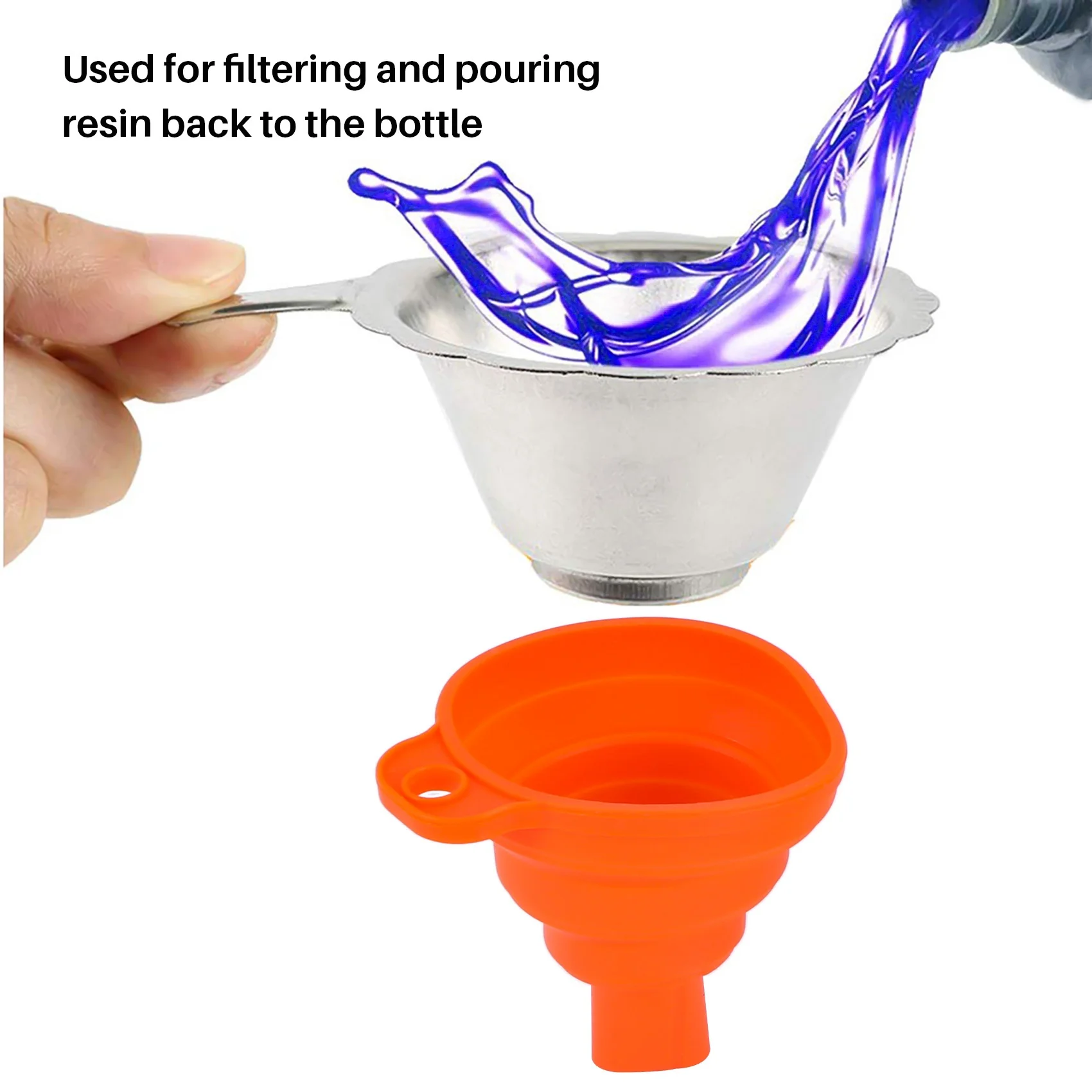 

3D Printer Resin Filter Kit Stainless Steel Filter Silicone Folding Funnel Stainless Steel Lace Funnel