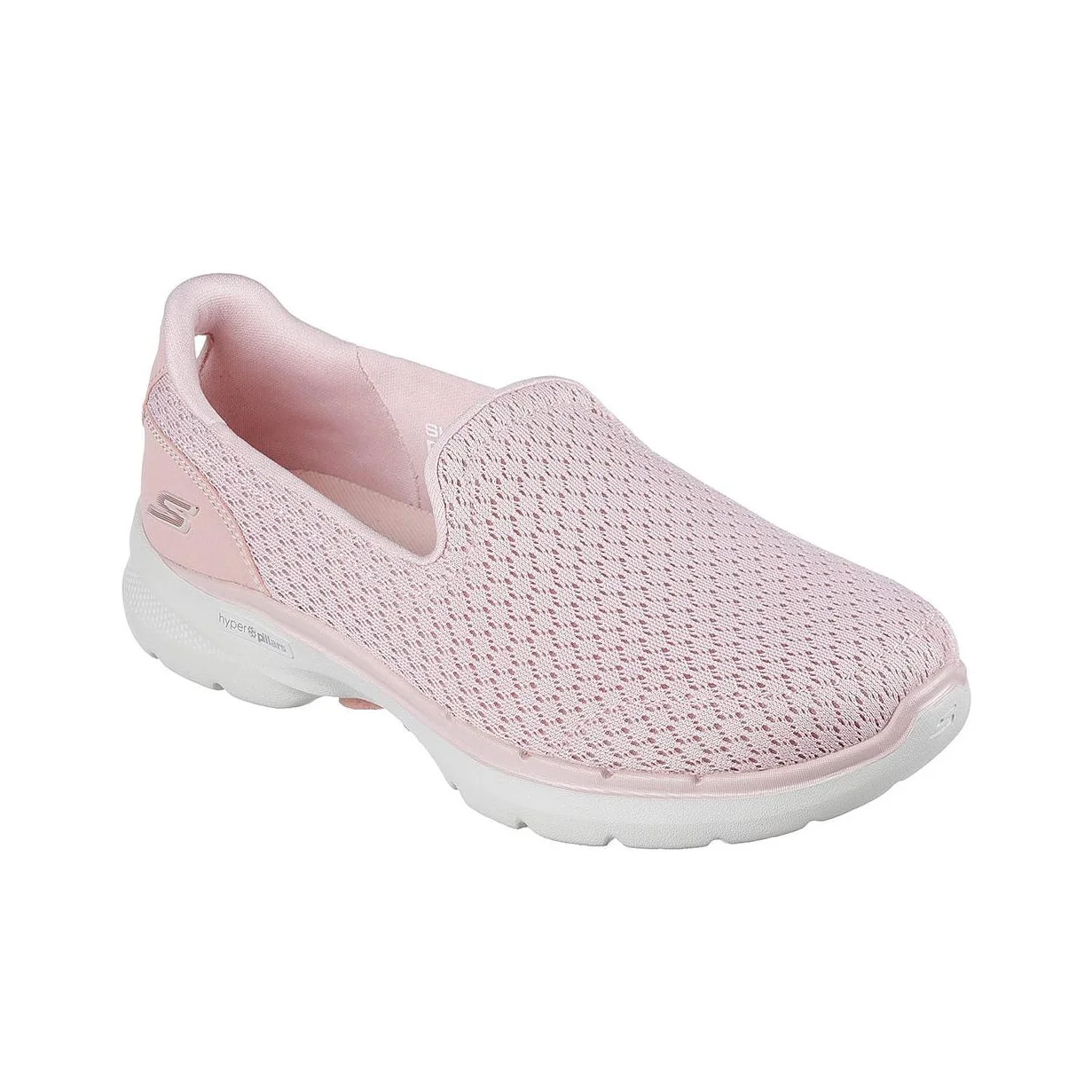 Skechers Go Walk 6 Textile, Synthetic Leather Cushioning, Wear Resistant Low top Casual Shoes Women's Pink 124523-ROS view 3