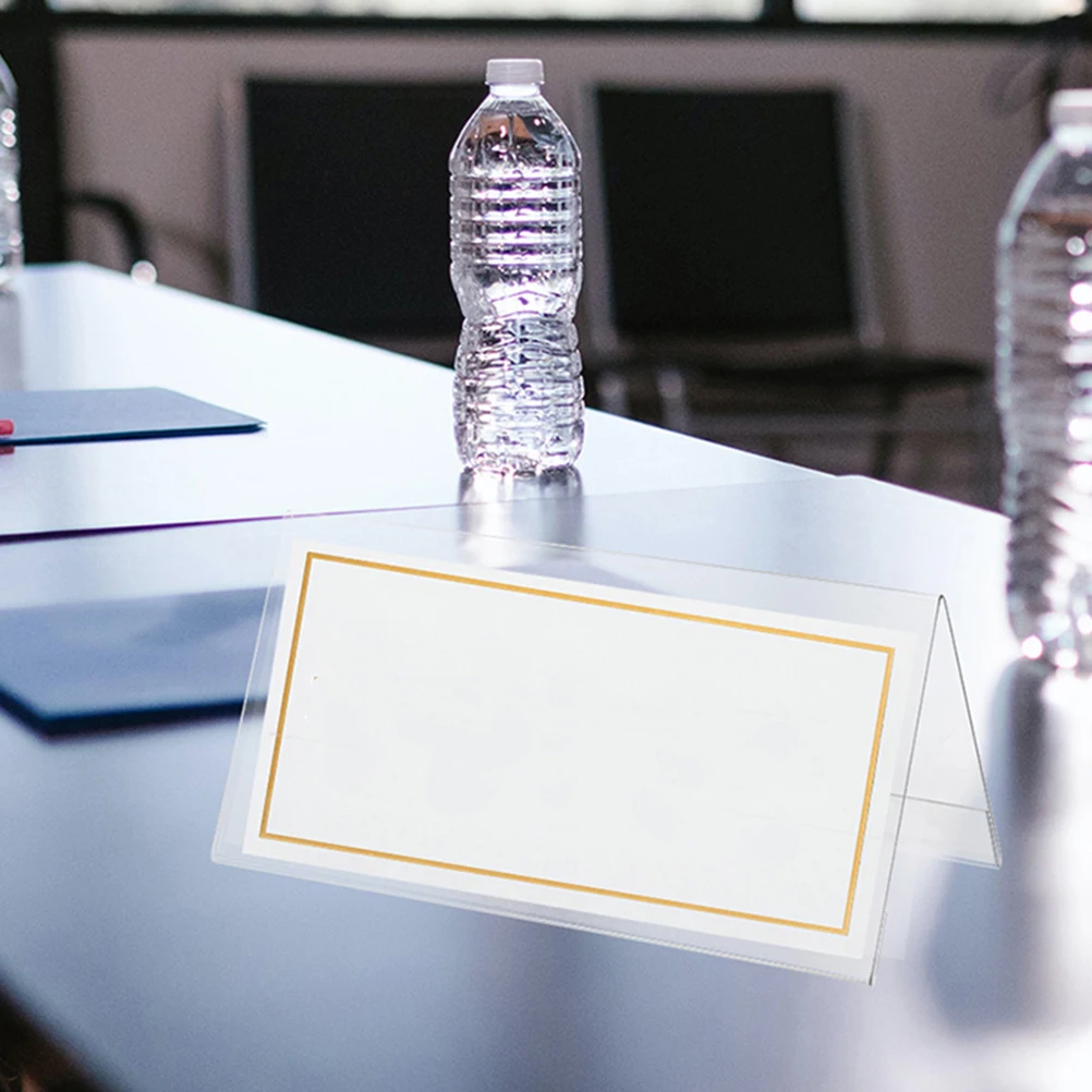 

10Pcs Clear Acrylic Meeting Name Plates Drop Resistant Table Number Holders for Wedding Party Desk Name Plate