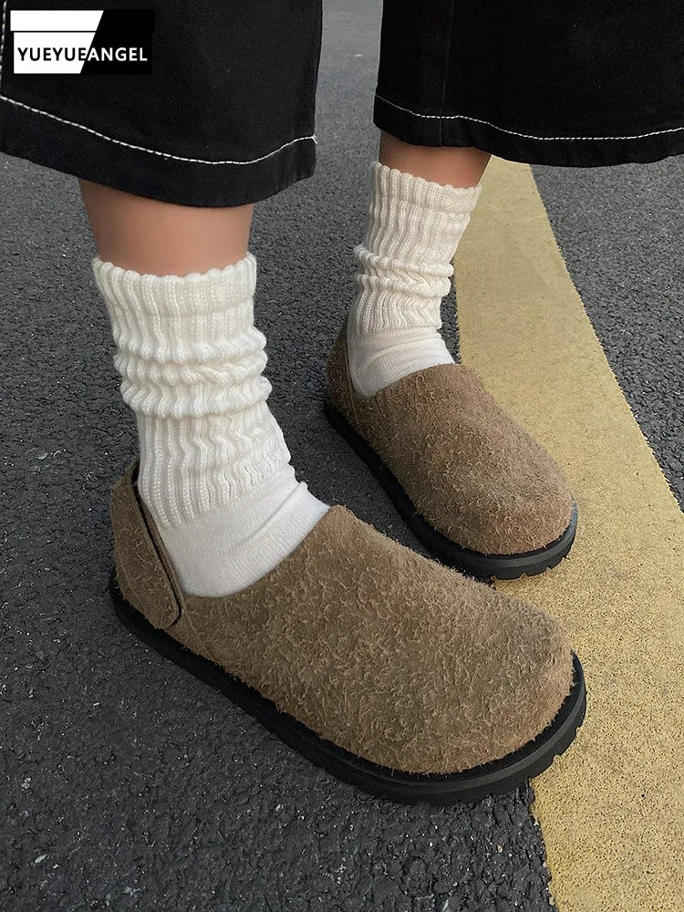 

Vintage Men Close Toe Cow Suede Leather Sandals Comfortable Hook Loop Flats Shoes Outside Casual Footwear Spring Summer Sandals