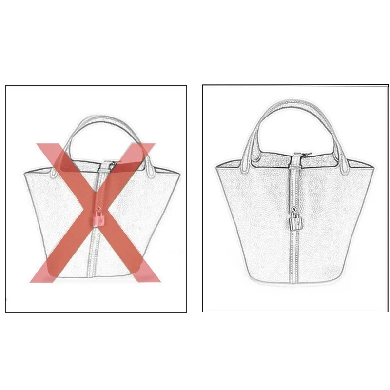 Per H Picotin18 22 26 feltro inserto in tessuto borsa Organizer trucco secchio organizzatore borsa interna da viaggio borse cosmetiche portatili