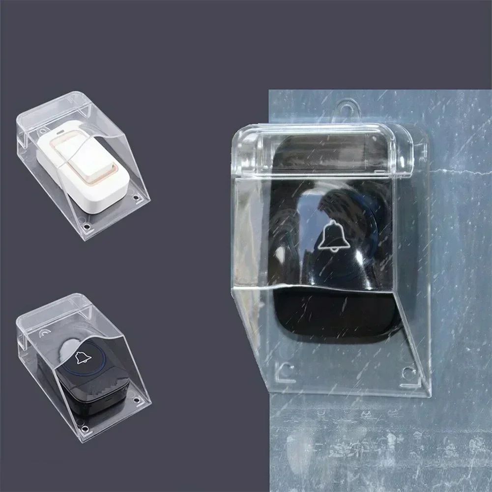 For CACAZI Doorbell Waterproof Cover Cap Case Clear Doorbell Outdoor Parts Replacement Button Chime Cover