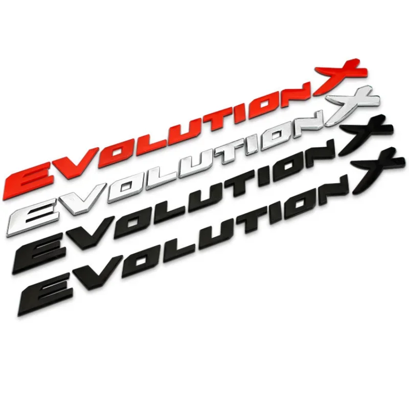 3D ABS Evolution X Letters Plastic Automobile Refitting Trunk Emblem Badge Car Styling Sticker Decal For Mitsubishi Lancer EVO