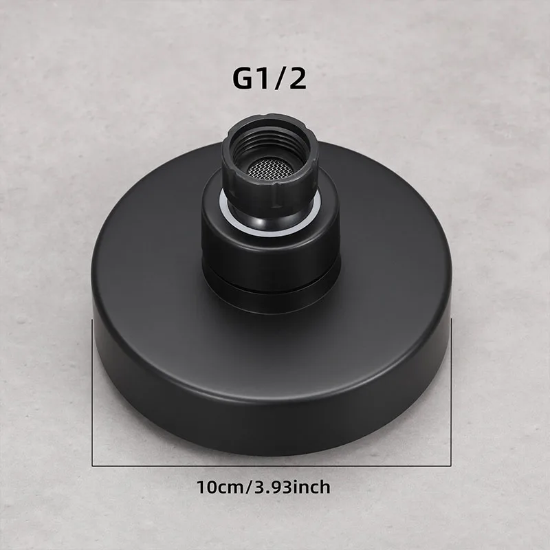 Black Round Showerheads 4 Inch Rainfall Shower Head Sprayer Bathroom Fixture Faucet Replacement Part Rain Shower Black Finish