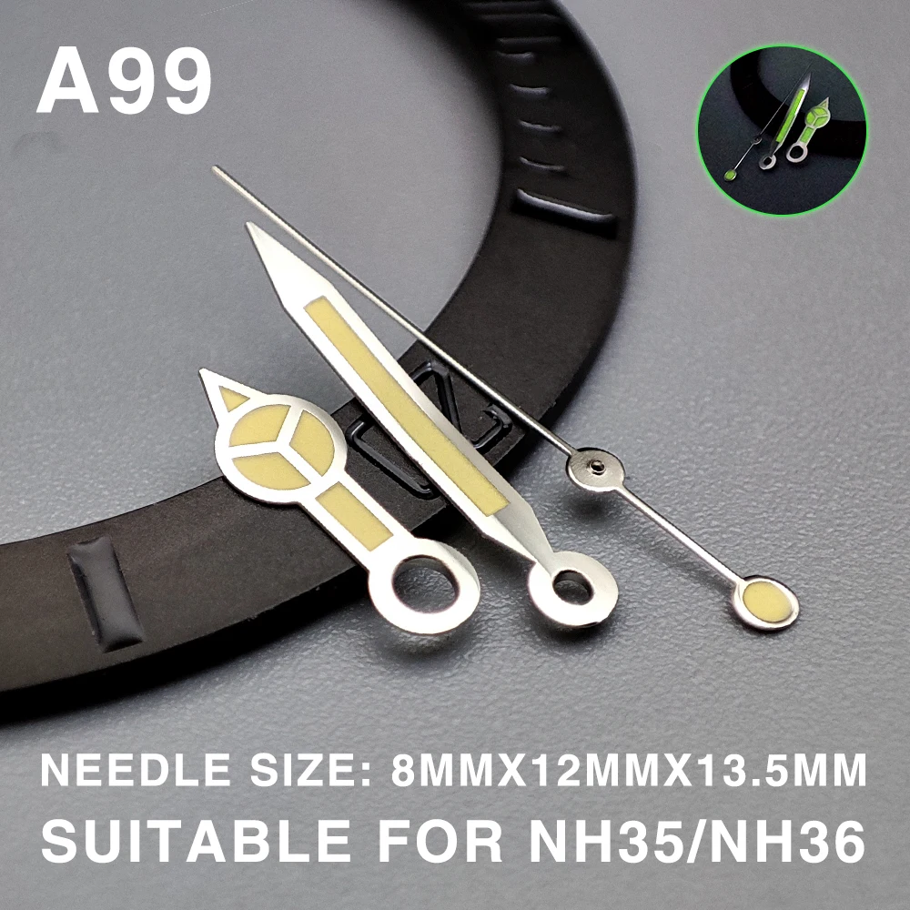 nh35 watch super bright green pointer blue luminous modification accessories, suitable for NH35, NH36, 4r36 movement A30~A104