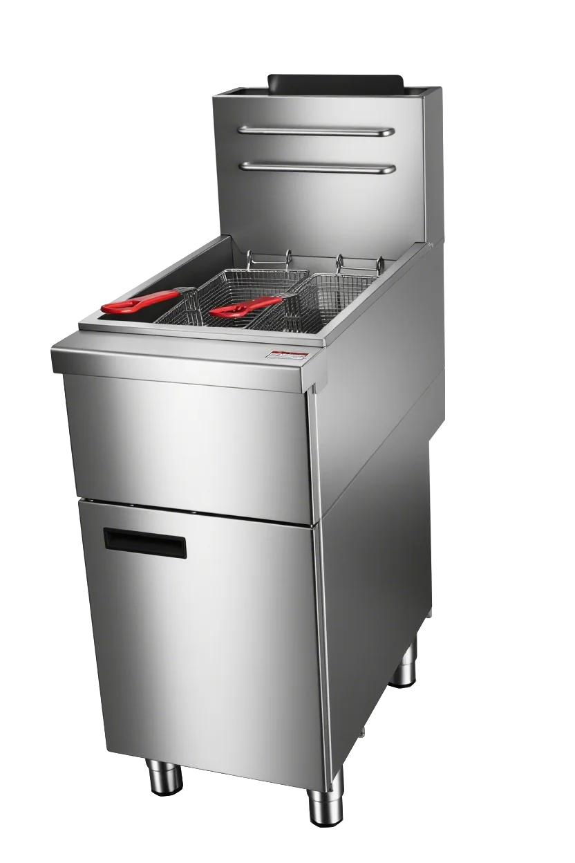 Double Basket Gas Fryer Stainless Steel Propane/Natural Gas 1.5l-9.3l Capacity Noise Reduction Kitchen Full Warranty