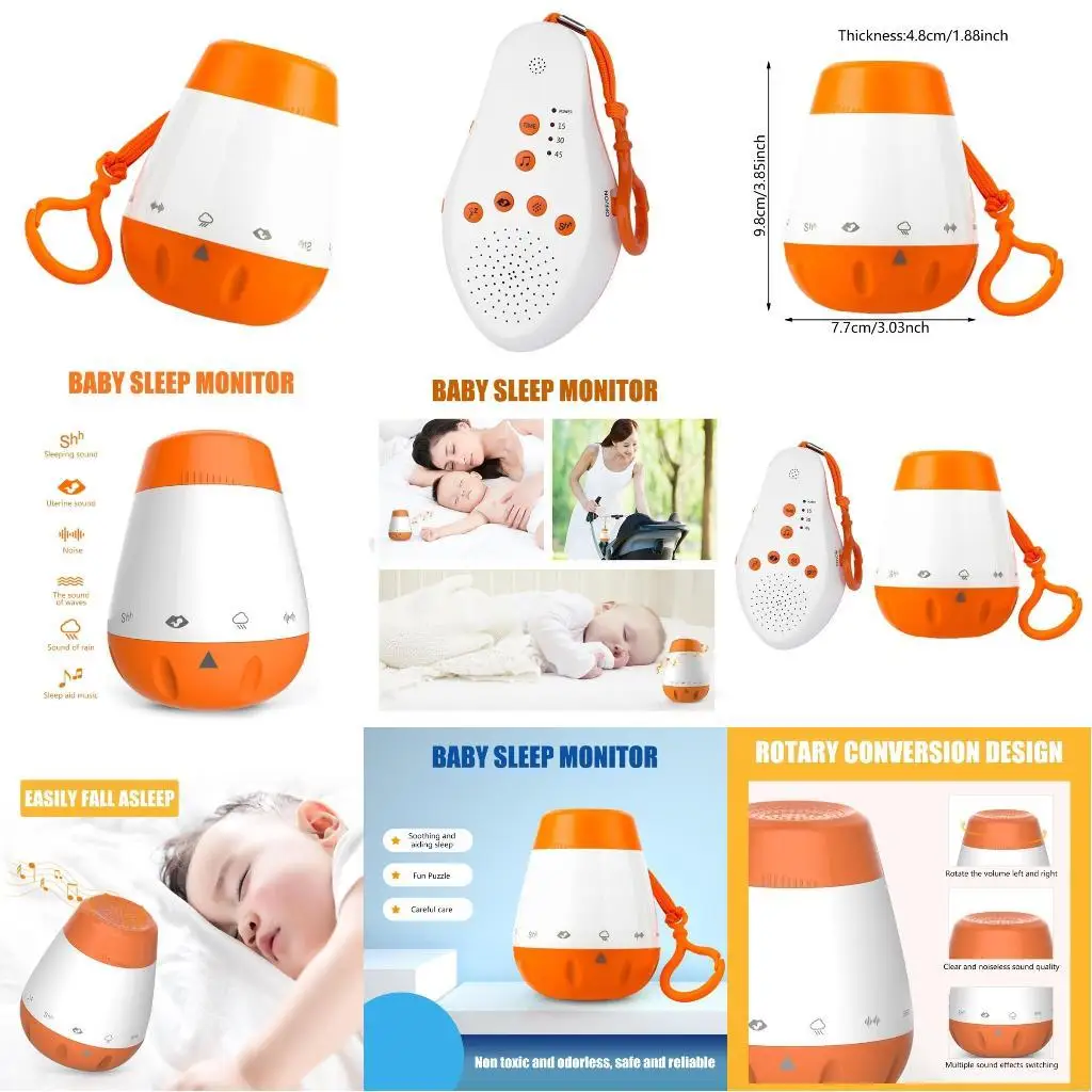 

Rechargeable Sleep Soother Infants Sleep Helper Therapy Sound Generator Baby White Noise Sound Machine Soothing Toy L8RB