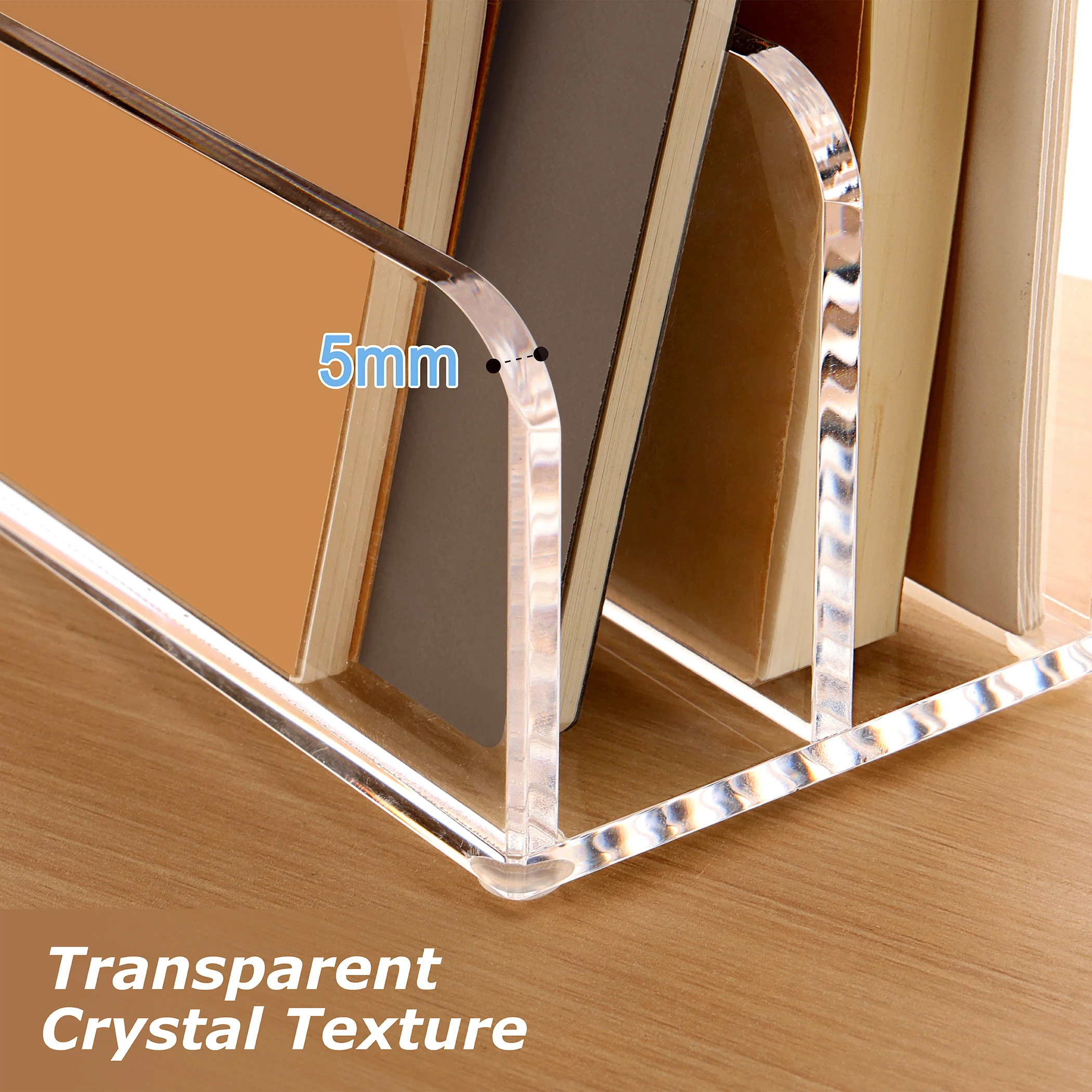 Acryl Mail Letter File Holder Organizer, 2 Secties Clear Countertop Document Notebook Desktop Organizer voor Office Home School