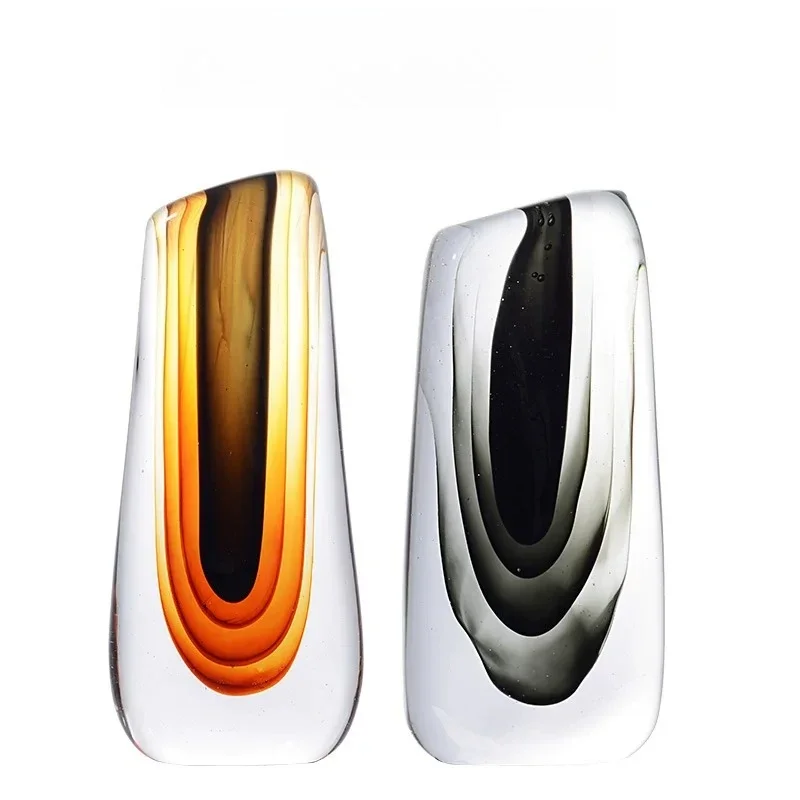 Multicolor Gradient Art Glass Ornament Luxury High End Decorative Craft for Showroom Entrance Home Decoration Commercial Gifts