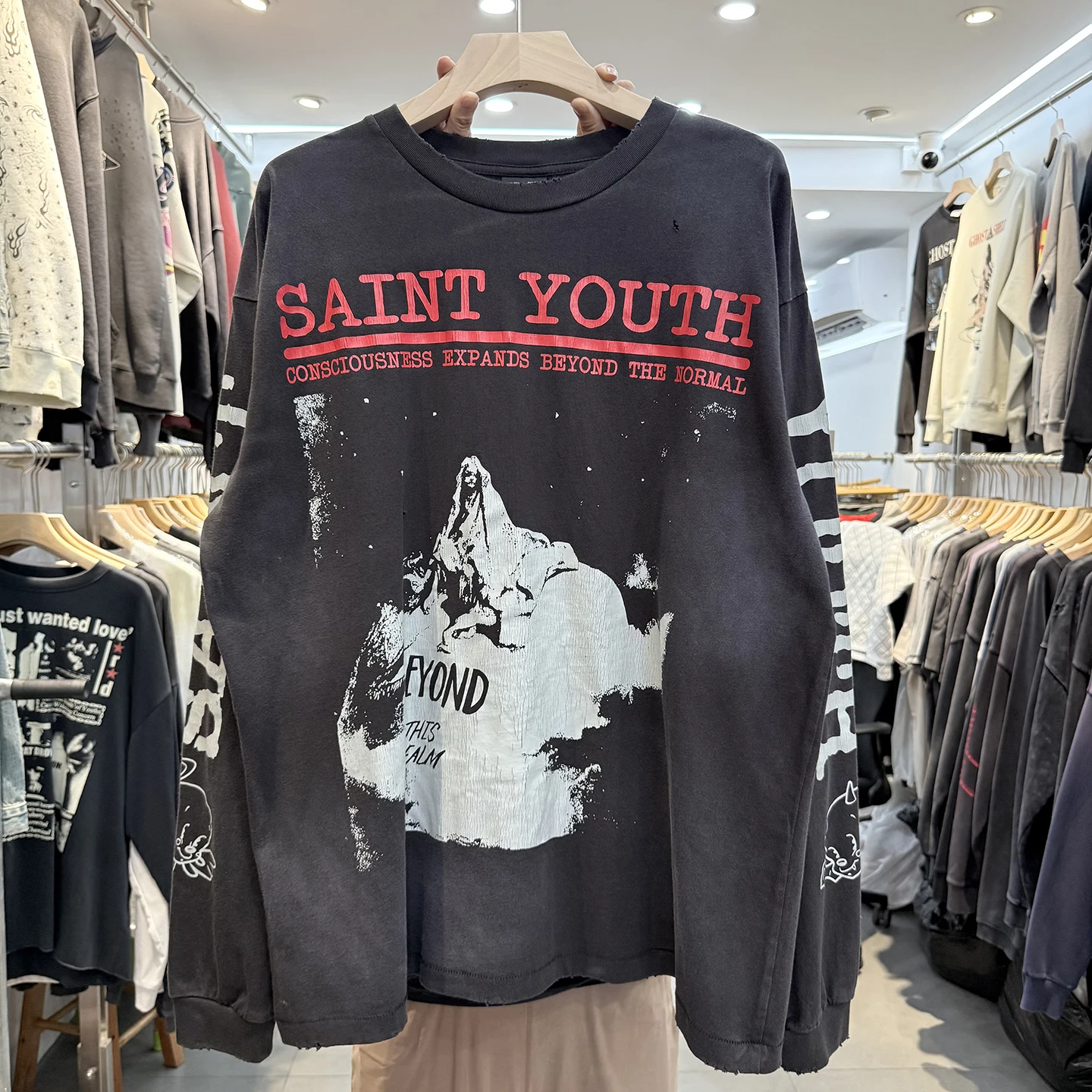 

Свободная повседневная длинная футболка с принтом Cra Letter в стиле ретро для пар, молодежная повседневная одежда, круглый топ Ne