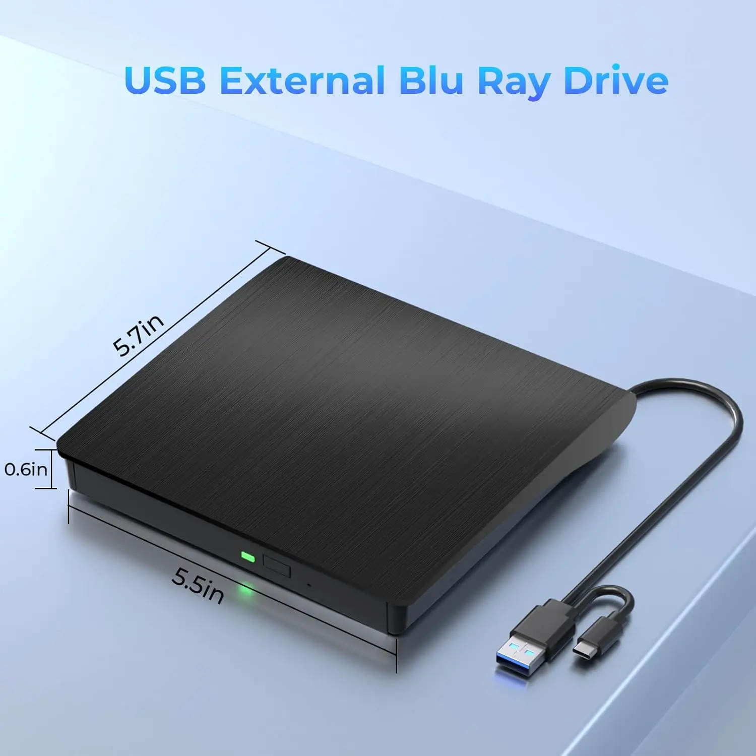 محرك بلو راي خارجي، USB 3.0/Type-C محمول ثلاثي الأبعاد بلو راي، مشغل DVD CD BD محرك الأقراص الضوئية للكمبيوتر المحمول المكتبي #6