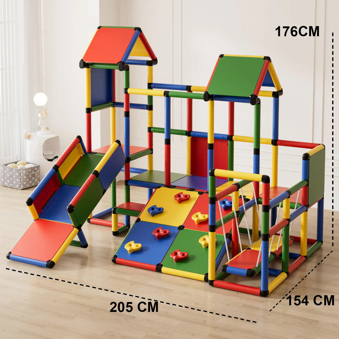 

Детская рама для скалолазания Монтессори, пластиковая внутренняя лестница, игровая площадка, стена для скалолазания, детская рама для скалолазания с качелями и горкой