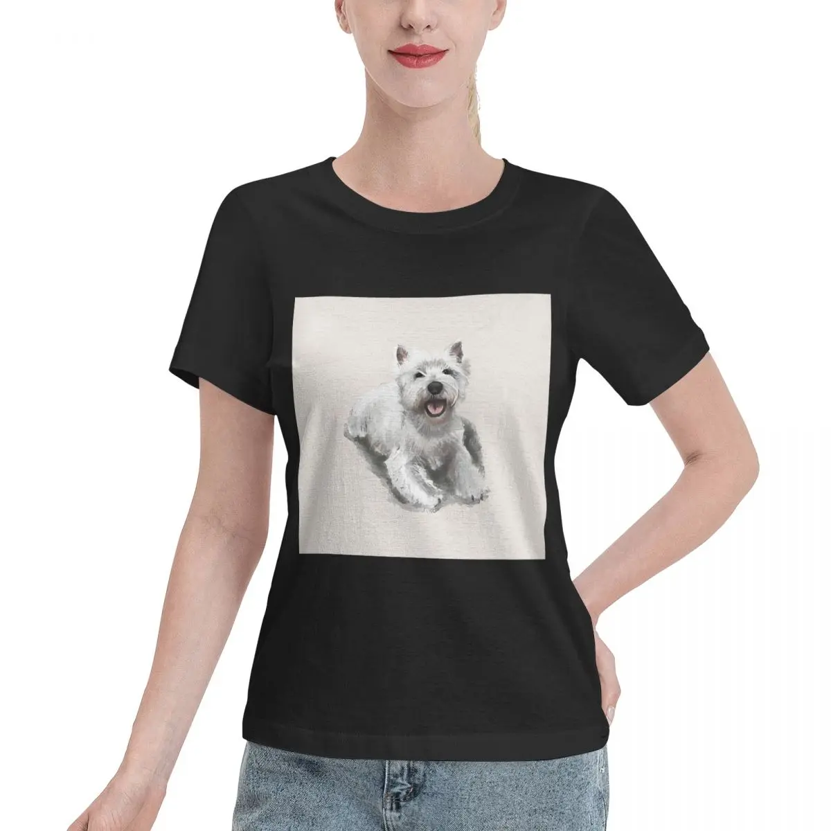 No Shrink The West Highland Terrier Women's T-shirt Breathable Wear Relaxed Cut Tshirt