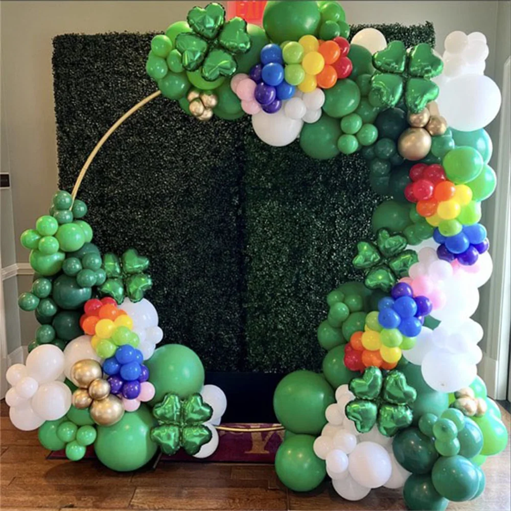 

139pcs Clover Theme Birthday Balloons Garland Arch Kit Green Latex Balloons For Birthday Baby Shower Party Decorations